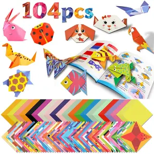 Origami Paper Set, 152PCS Kids Craft Paper Kit with Instructional Book for Girls Age 6,7,8,9,10,11,12, Art Projects Supplies for School Class Craft Lessons- Christmas Gifts for Boys&Girls