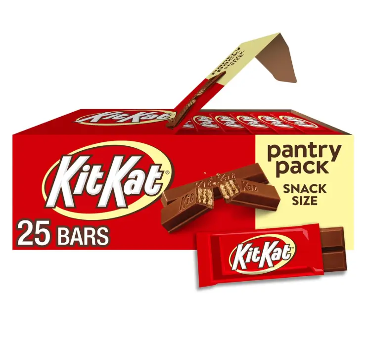 KIT KAT Milk Chocolate Wafer Snack Size, Candy Pantry Pack, Halloween Candy, 12.25 oz (25 Pieces)