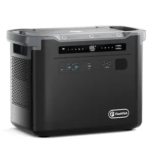 FF Flashfish 1997Wh Portable Power Station , 2000W LFP Solar Generator, Full Charge in 1.5 H, Solar Powered Generator for Home Backup Travel Hunting (Peak 4000W)(Solar Panel Optional)