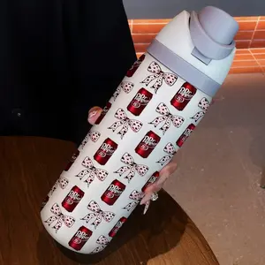 Butterfly Knot Creative 32oz Dual-Drink Sports Water Bottle Tumbler, 304 Stainless Steel Large Capacity Insulated Cup, Perfect Gift for Women