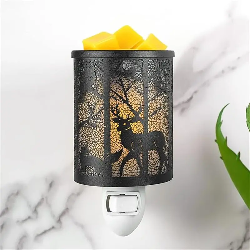 Metal Wax Melts Warmer Plug in Wall Pluggable Fragrance Wax Warmer with Removable Dish, Night Light for Home Office Bedroom Living Room Gifts Decor