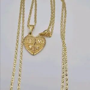 HEARTS  set  te amo necklaces Gold-plated 24"inches