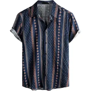 Mens Casual Hawaiian Floral Shirts Short Sleeve Button Down Tropical Shirts Beach Summer Shirts