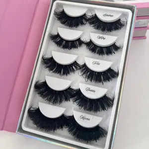 5 PAIR Spikey Wispy Curly Fluffy Eyelashes - Volume and Length, Easy Application, Convenient Storage in Book - Dramatic Extensions Strip Eyelashes