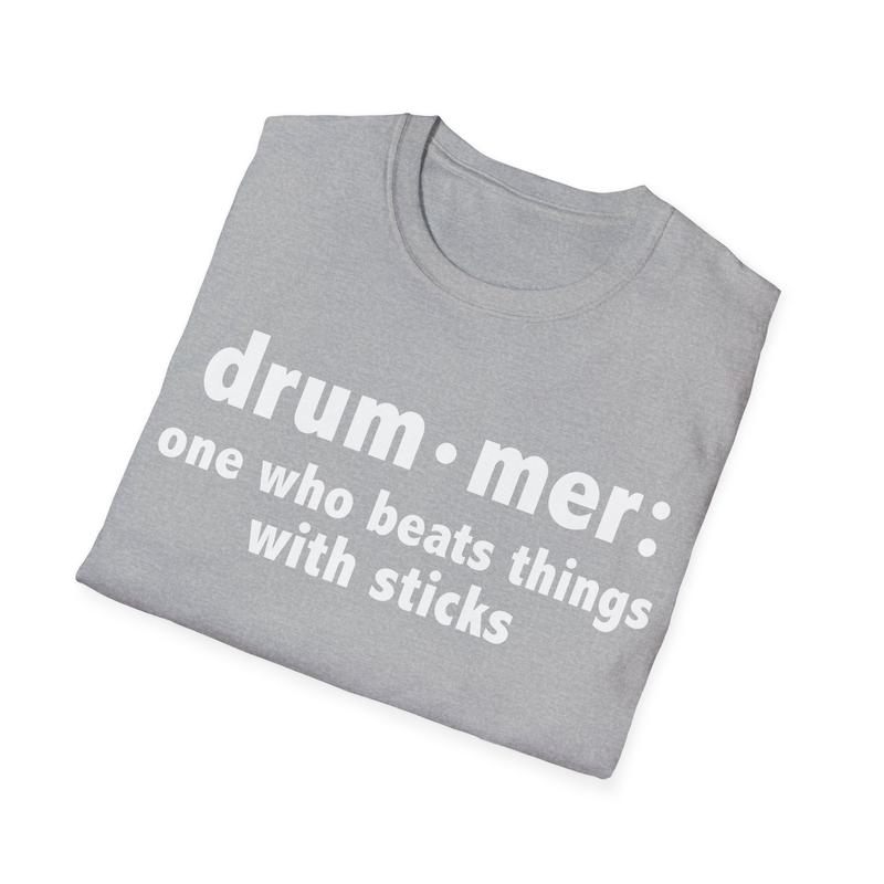 Drummer Definition Unisex T-shirt S-3XL Drums Drumline Music Musician Casual Cotton