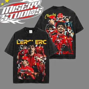 Charles Leclerc Shirt Premium Acid Wash Cotton, Il Predestinato Fans, LeClair Shirt, Dirt Bike Graphic Tee, Superbike Racing Outfit, Motor Speed Racing Sportbike Graphic Merch
