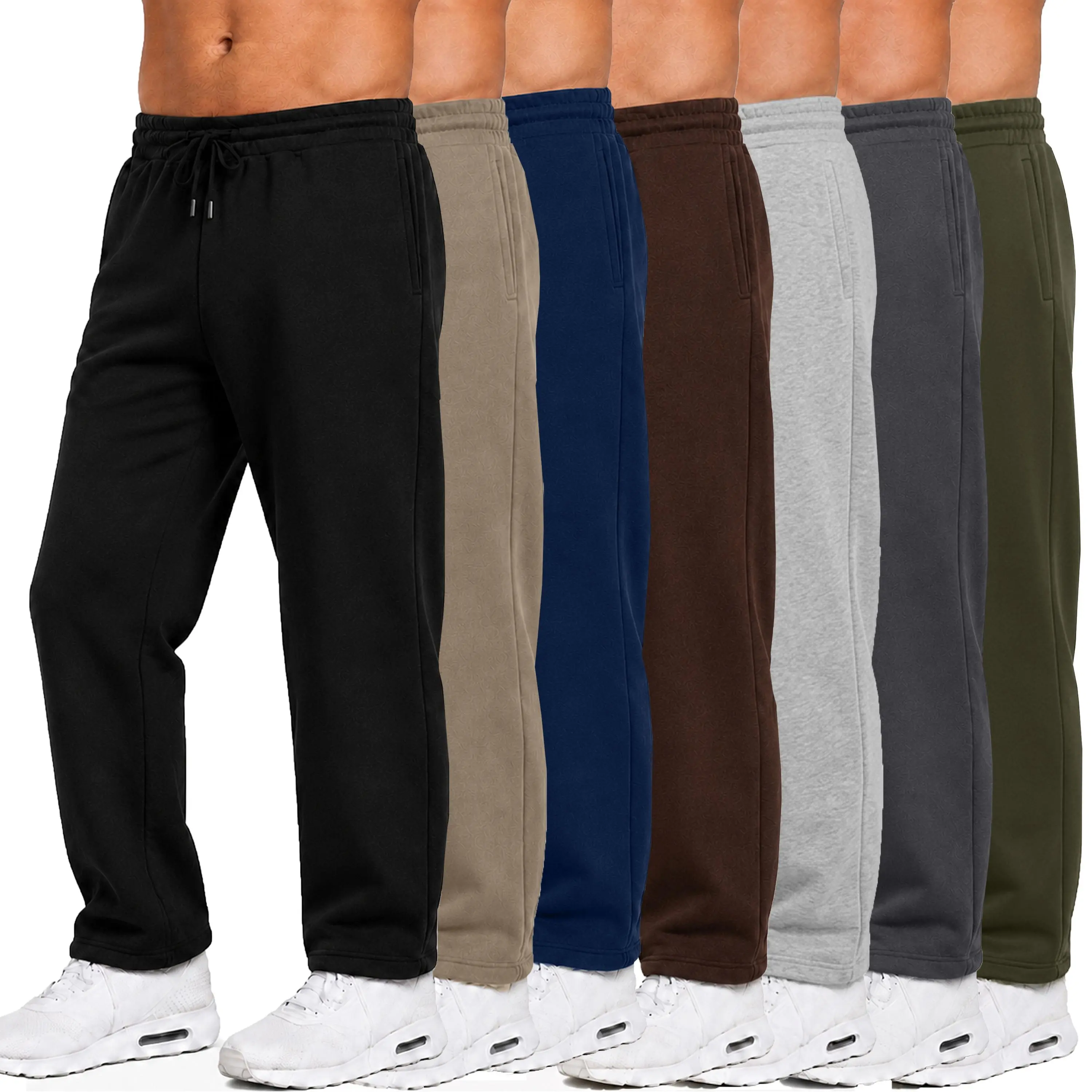 3-Pack Men's Classic Heavyweight Fleece Sweatpants with Open Bottom (S-3XL) 3-Pack Men's Classic Heavyweight Fleece Sweatpants with Open Bottom (S-3XL)