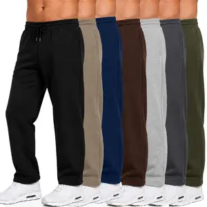 3-Pack Men's Classic Heavyweight Fleece Sweatpants with Open Bottom (S-3XL)