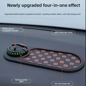 Car dashboard mat with detachable temporary parking number plate, silicone dashboard mat, non-slip phone holder, suitable for car navigation and daily driving lurvia case