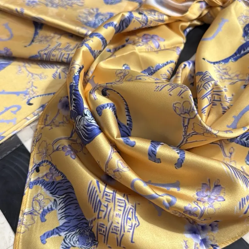 Tiger gameday scarf 27x27 silk poly blend rolled edges! One of a kinds game day designs for the tiger fan!
