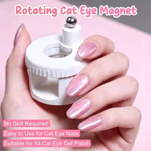 Cat Eye Magnetic Nail Art Tool, Multi-Effect Strong Magnetic Nail Art Tools,360° Rotatable Cat Eye Gel Nail Polish Magnetic Tool,  With Uniform Magnetism And Excellent Light Absorption, Easy To DIY Glossy Effect,Suitable For Beginners