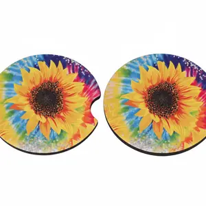 Groovy Sunflower Car Coaster Set