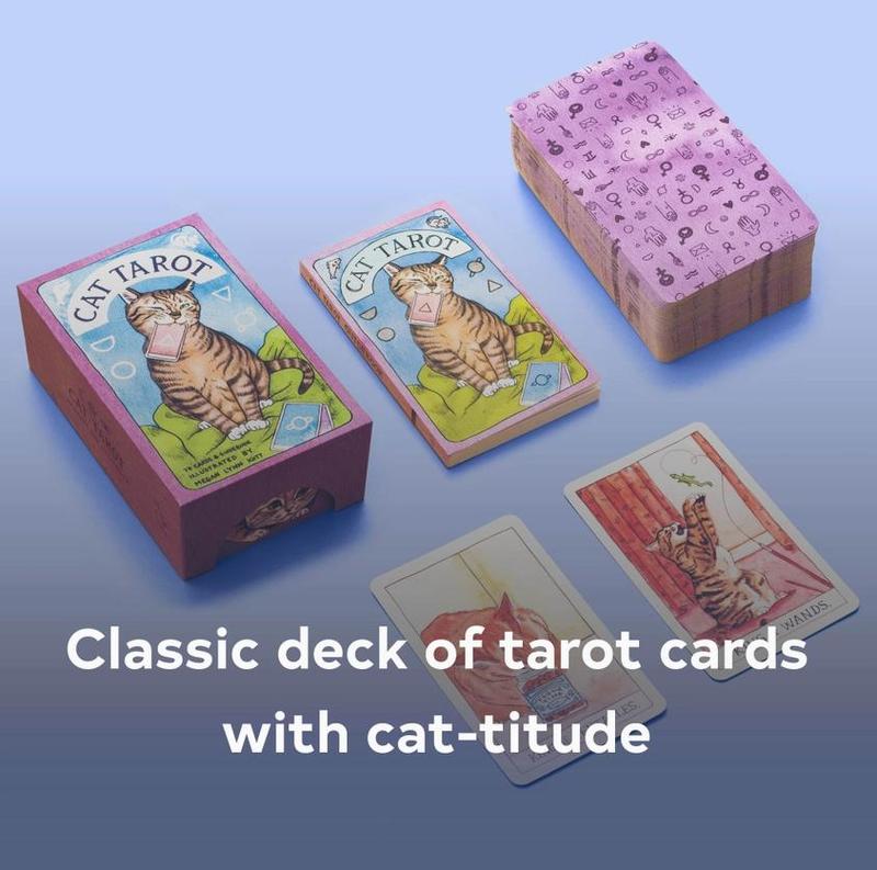 Cat Tarot Deck – Classic Tarot Cards with Cat-Themed Illustrations, 78 Cards & Guidebook