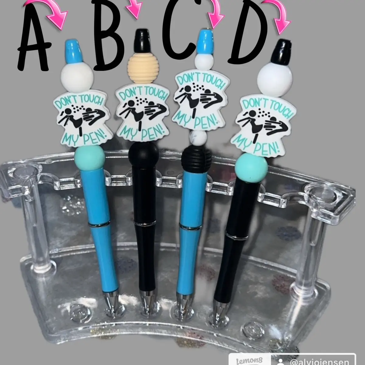 Don’t Touch My Pen Silicone Custom Beaded Pens