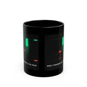 Stock Market Candlestick Chart Mug | Black Ceramic Coffee Cup
