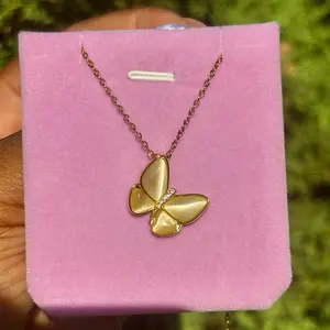 Bold Butterfly Necklace in 14k Gold Plating