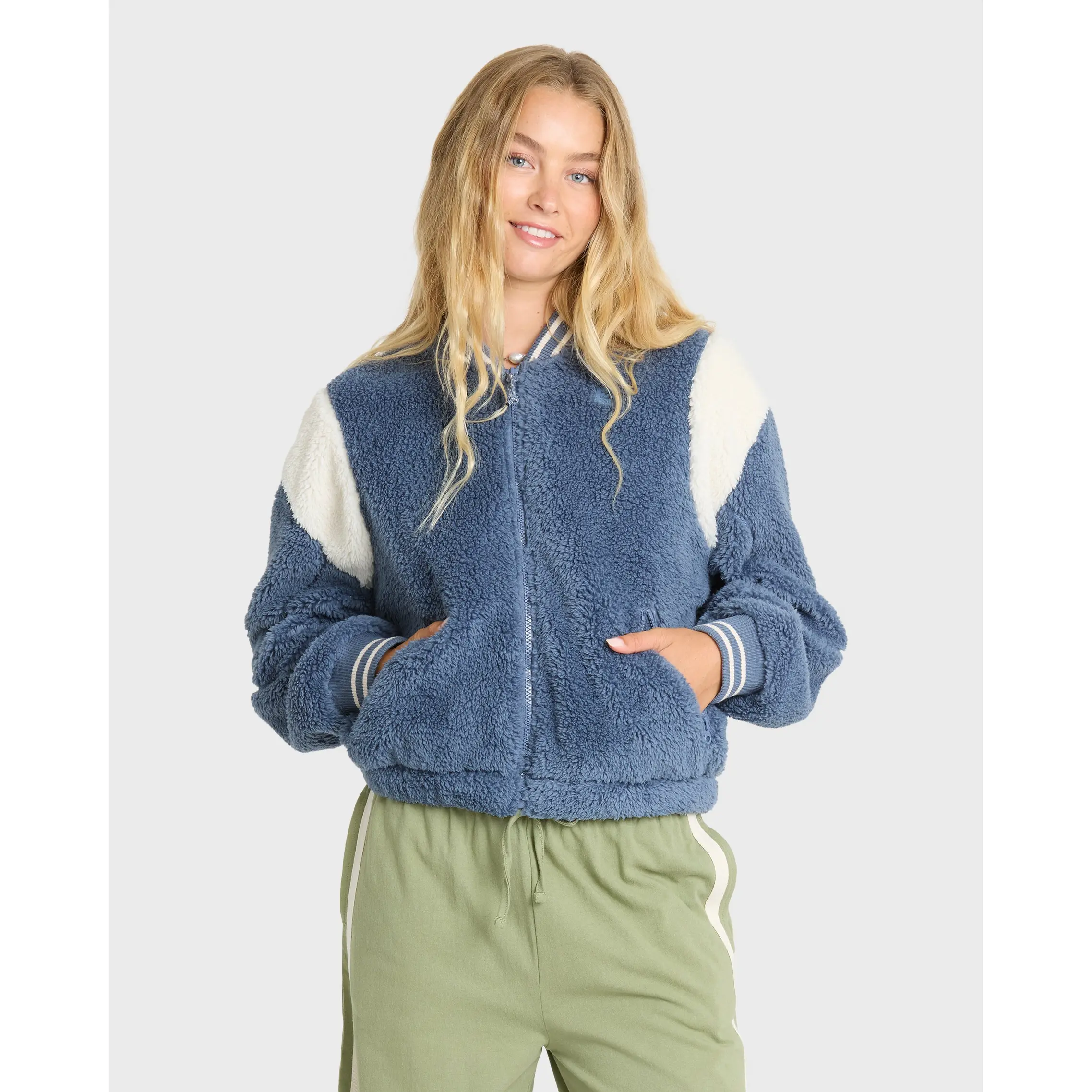 Adventure Division Batter Full Zip Fleece Jacket - Blue Smoke