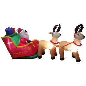 Northlight 8' Inflatable Santa's Sleigh/Reindeer Outdoor Decor