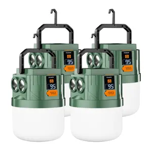 4PACK / 2 PACK Solar Lanterns , LED Camping Charging Tent Lights 1600mAh Flashlight with 3 Lighting Modes, Lightweight Portable Solar Panel