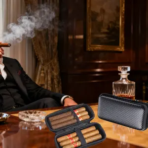 Portable Cuban Cigar Box with Cigar Box Can Hold 8 Cigar - Travel friendly cigar holder, ideal for men's cigar and storage gift boxes
