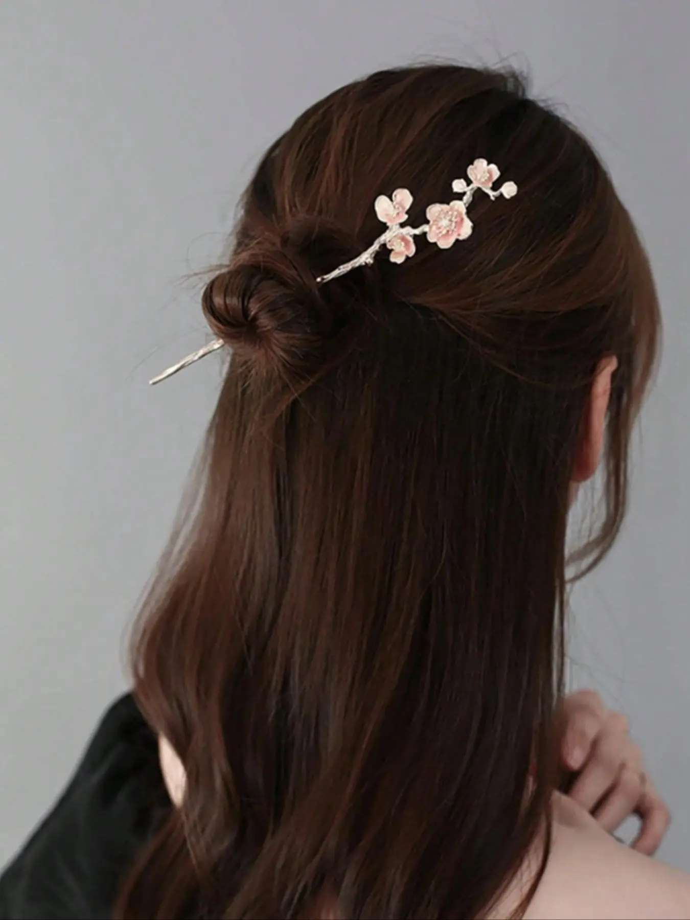 Elegant Sakura Design Hair Pin, Minimalist Japanese Hair Pin for Women, for Bridal, Tea Party & Special Occasions, Cherry Blossom, Hair Clips, Flower Hair Clip, Hairpin