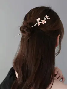 Elegant Sakura Design Hair Pin, Minimalist Japanese Hair Pin for Women, for Bridal, Tea Party & Special Occasions