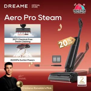 【Super Brand Day】DREAME Aero Pro Steam Wet Dry Vacuum Mop, 392℉ Steam Cleaning, 28kPa Suction, 3.88in Ultra-Slim Vacuum Mop Combo, 0 Hair Tangle for Pet Owner, Heated Brush Wash, Hot Air Drying, Up to 70min Runtime