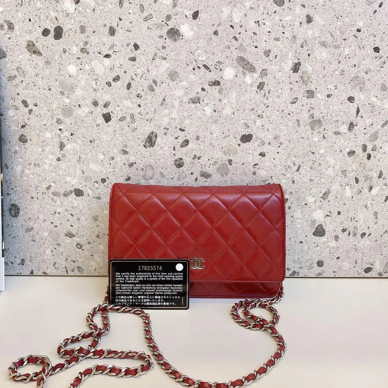 Pre-owned CHANEL Other Other quilted lambskin wallet on chain 12425413544/607671*