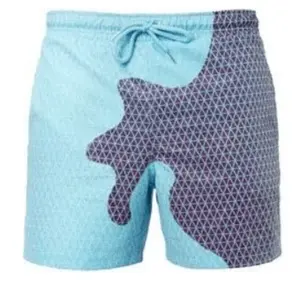 Lapis Blue Geo Pattern Color Changing Trunks Mens
