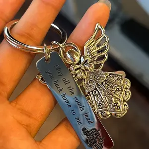 Guardian Angel Keychain for Trucker/Truck Driver ~ Metal Coating