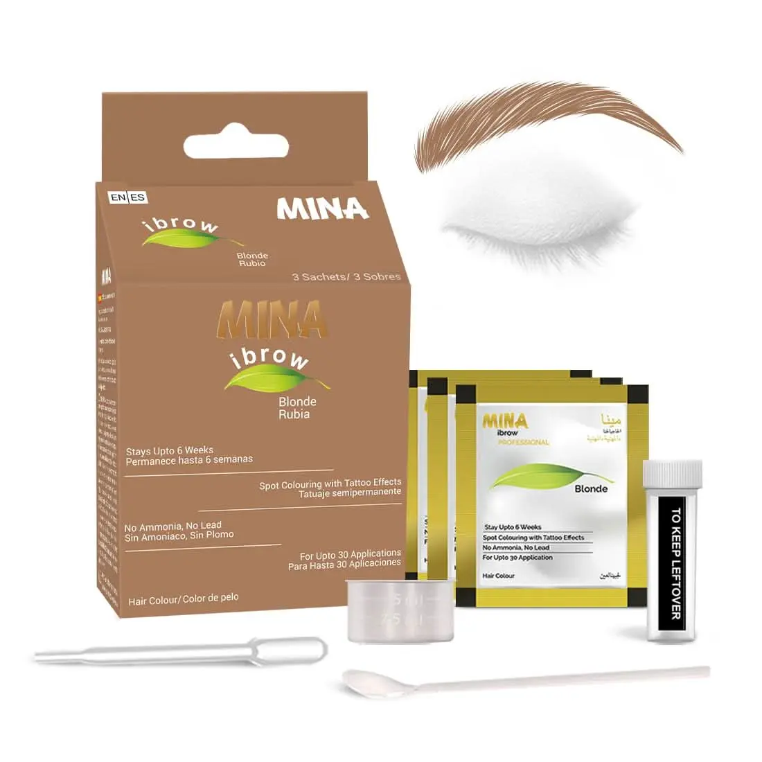 Mina Ibrow Henna Regular Brow Tint Kit - Blonde
