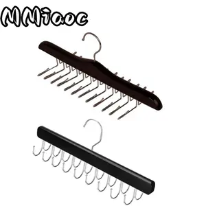 2 Pack Stainless Steel Hanger, 24-Clip Space-Saving Hanging Organizer for Closet Storage, Holds Ties, Tank Tops, Bras, Scarves & Accessories