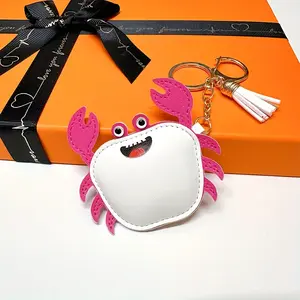 Cute Crab Keychain with Earphone Case - Multi-Color Zinc Alloy Pendant, Creative Mobile Phone Charm, Fashionable Accessory for Women, Key Organizer | Playful Design | Durable Zinc Alloy, Cute Keychain