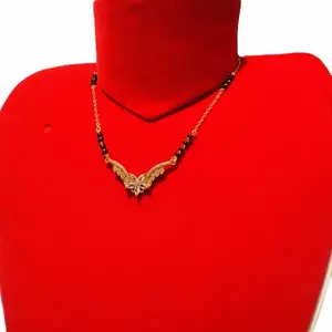 Daily Use Mangalsutra for Women Elegant Gold-Toned Beaded Necklace with Heart Pendant