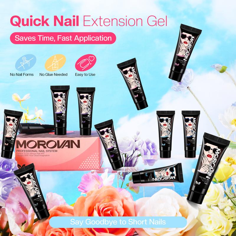 Beginner Poly Gel Nail Kit: 15/8 Colors & UV Lamp | Complete DIY Nail Art Set for Home Use | Perfect for Women & Girls