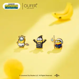 MINIONS × OUFER James & Henry & Ed 16G Stainless Steel 3PCS Cartilage Stud Set-Internally Threaded