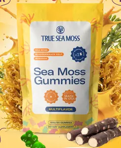 Irish Sea Moss 3000mg Gummies with Bladderwrack and Burdock Root Natural Superfood Supplement for Immune Support Thyroid Health Joint Comfort and Body Detox Fruity Flavor Vegan Herbal Vitamins for Adults and Kids 60 Count
