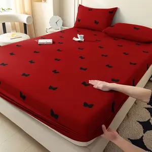 Butterfly Pattern Bedding Set, 1 Set Including 1 Count Fitted Sheet & 2 Counts Pillowcase without Filler, Soft Comfortable Bedding Set for Bedroom, Dormitory