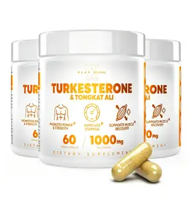 Turkesterone & Tongkat Ali 1000mg Complex - Natural Workout Performance Supplement for Men, Supports Lean Muscle Growth, Strength, Endurance & Faster Recovery, 60 Vegan Capsules