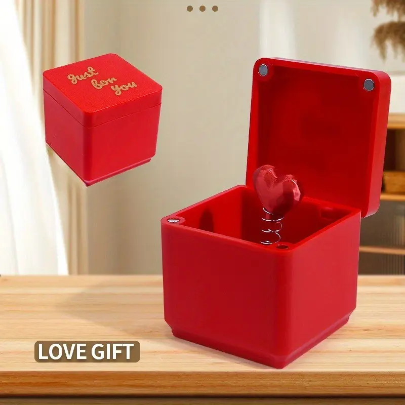 Funny Prank Box with Heart - Surprise Heart Gift for Adults, Red Practical joke, Secret compartment, Cute prank toy for Friends, Valentines, Anniversaries - Novelty Party Favor Decoration, Funny Gift,
