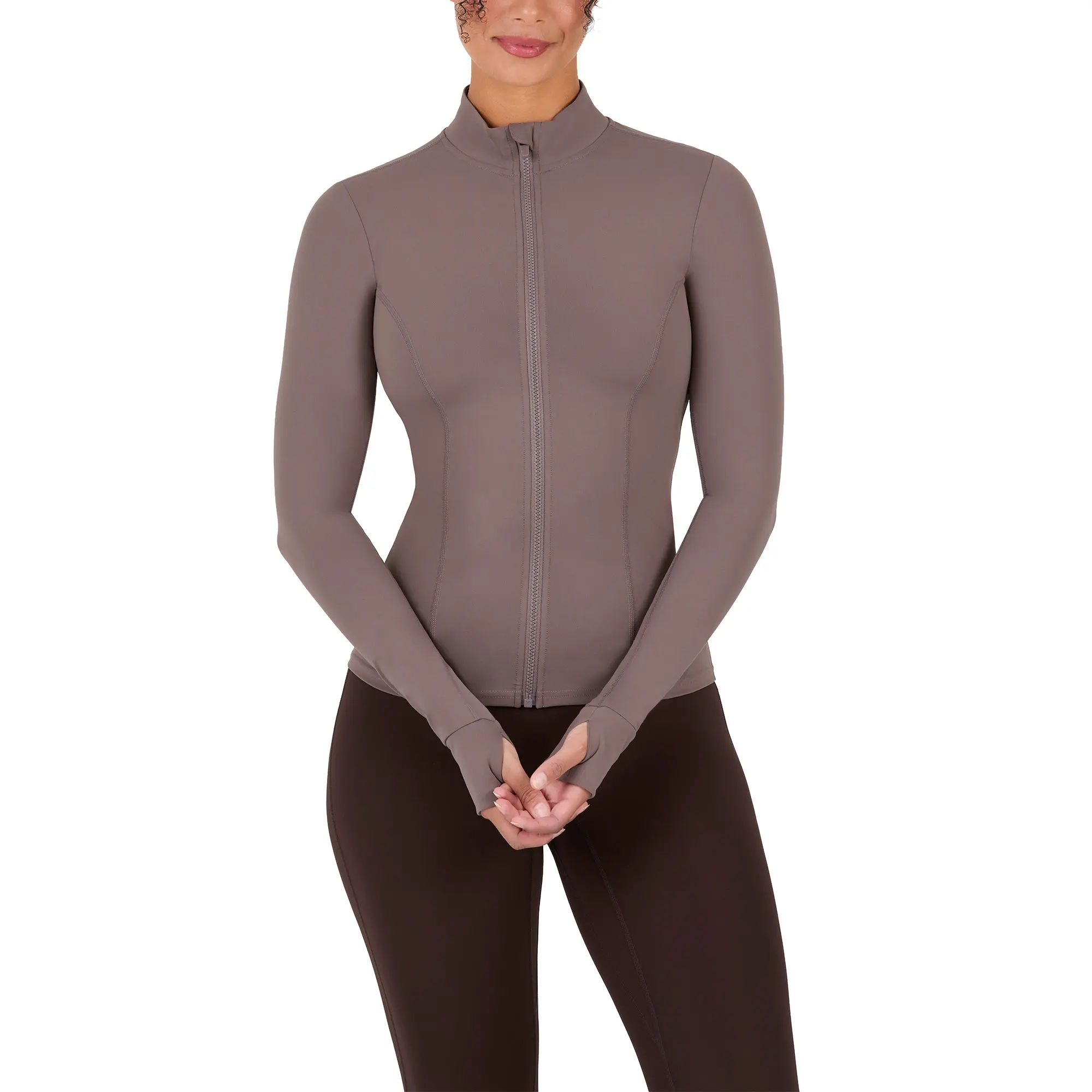 YITTY Active Women's Ultraluxe Full Length Full Zip Jacket, Athleisure, 4-Way-Stretch, Thumbholes