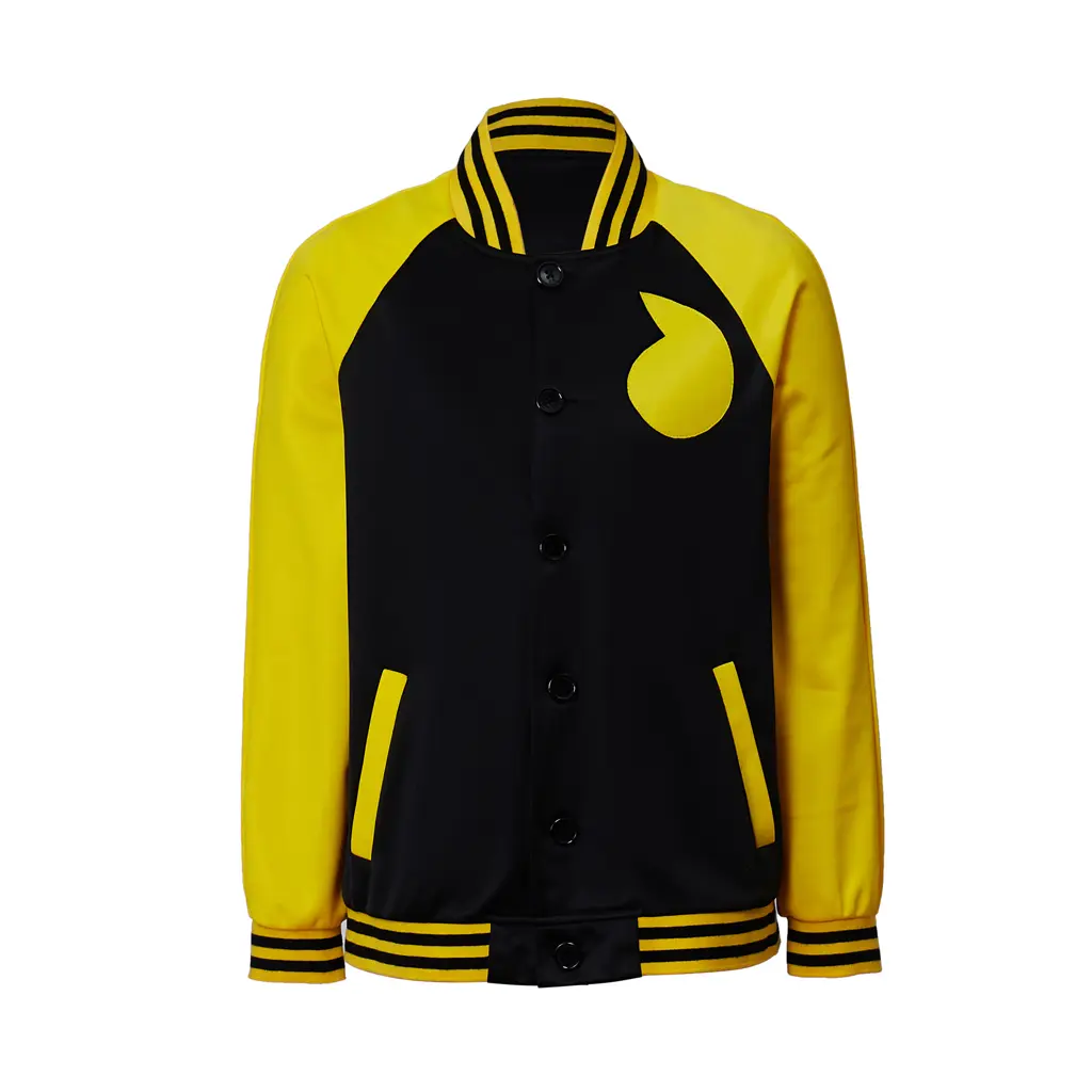 Women's Fitted Anime Graphic Baseball Jacket - Crew Neck, Breathable Streetwear Fabric, Long Sleeve, Raglan Sleeves, Button Closure, Casual Fashion Top Coat for Cosplay, Fandom in Style to Show Your Fandom (Relaxed Unisex Fit Option)