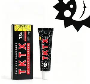 TKTX Tattoo Numbing Cream-Black 75%- 6-8 Hours for tattoo pain strong Relief-for All Skin Types -Deep Numbing Tool-Painless degree 75% Very Strong-10g