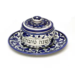Blue Flowers Honey Bowl
