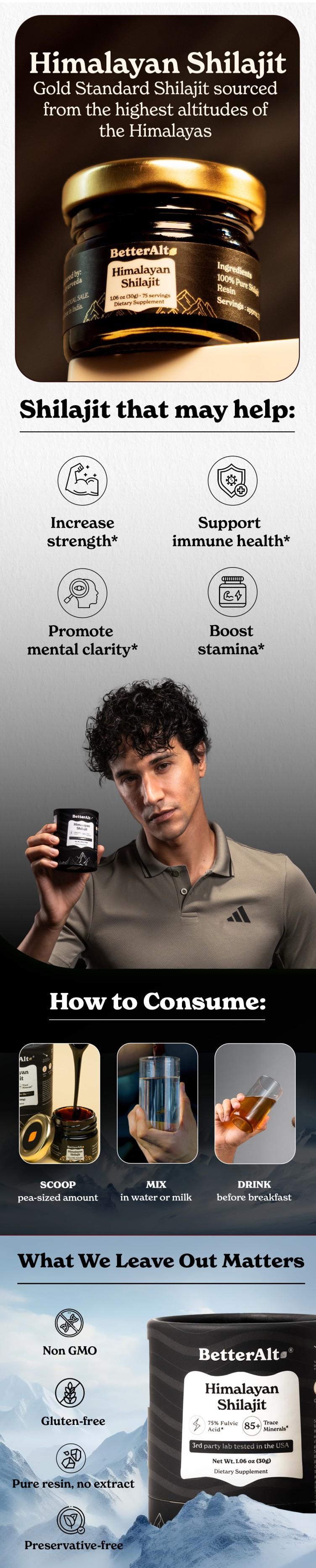 3 Packs of BetterAlt Pure Himalayan Shilajit Resin | Helps Boost Energy | Himalayan Superfood | Lab-Tested for Purity 3 Packs of BetterAlt Pure Himalayan Shilajit Resin | Helps Boost Energy | Himalayan Superfood | Lab-Tested for Purity