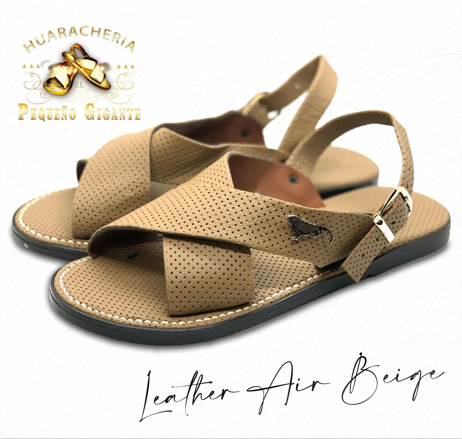 Air Beige Huarache Cruzado de Piel
