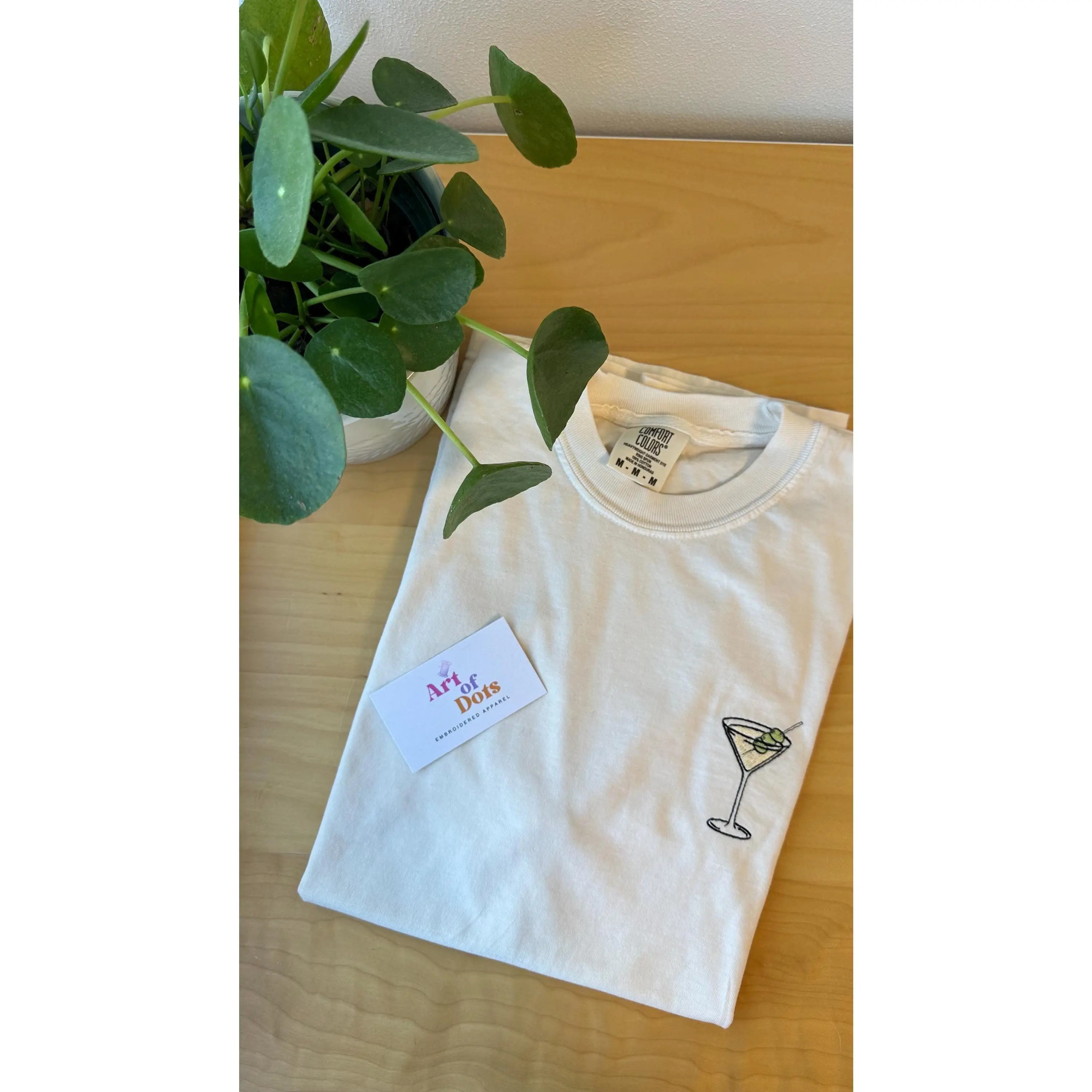 Embroidery Martini Cocktail Shirt, Embroidered Martini tee, Birthday Gift for Her, Dirty Martini Lover, Bachelorette party, mothers Day gift