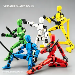 Lucky Titan T13 6-Pack 14cm Multi-Joint Action Figures, 3D Printed PLA Resin Customizable Minifigures, Ideal Birthday Gift, Desk Display Collectibles for Anime Fans & Hobby Enthusiasts