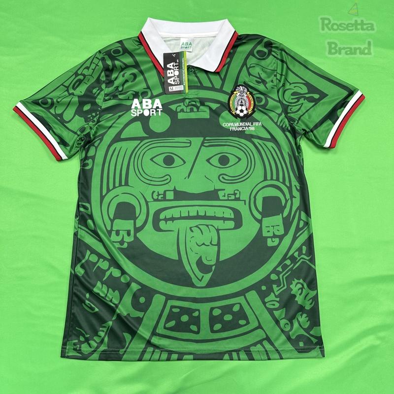 1998 Mexico Soccer National Team Home BLACK Nostalgia Soccer Jersey #2 Suarez #3 Sanchez Classic Breathable Quick Dry Soccer Jersey