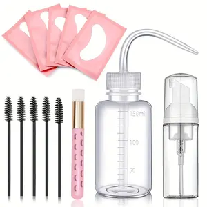 Lash Extension Cleaning and Post-Care Kit, Makeup Remover Tool, Eyelash Cleansing Foam, Bottle, Brush, Eye Patches, for Lash Technicians and Beauty Enthusiasts